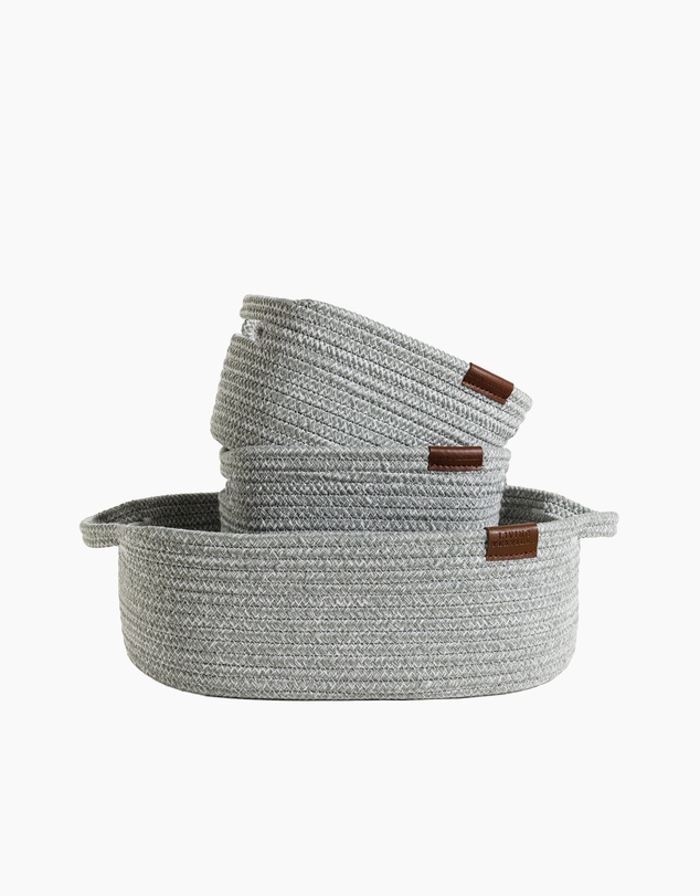 Living Textiles - 3 Pc Cotton Rope Storage Set- Sage