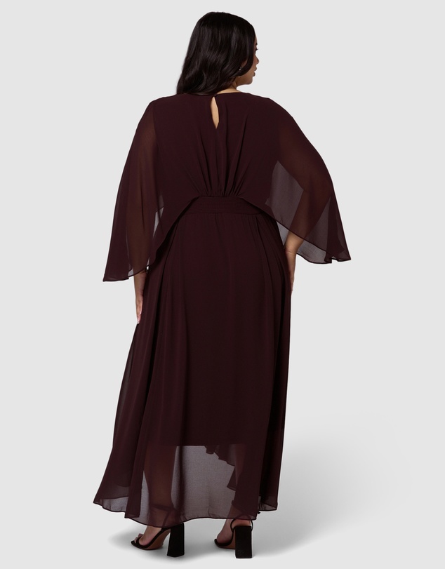 Pink Dusk by Curve Project - Electric Chemistry Cape Maxi Dress