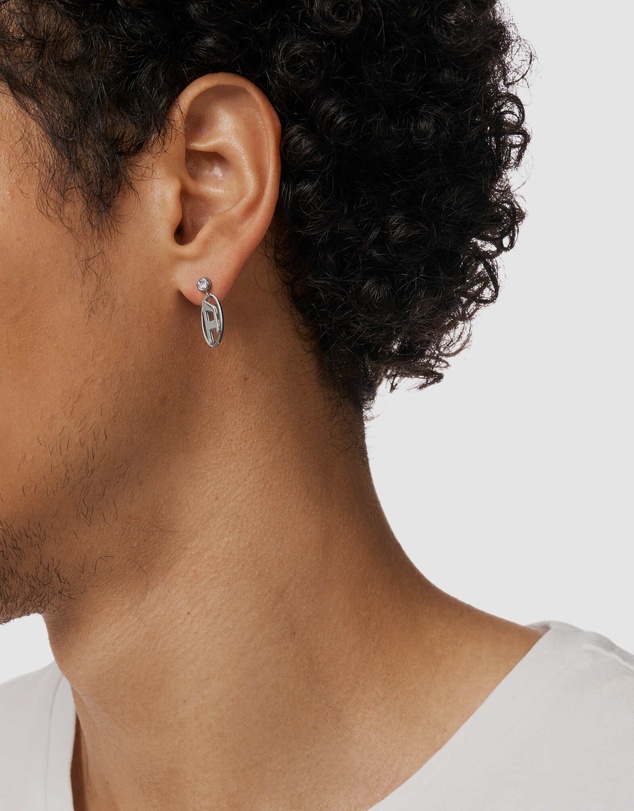 Diesel - Oval D Logo Silver tone Earring