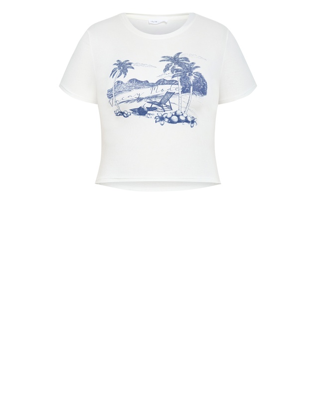 City Chic - Micro Palm Print Tee