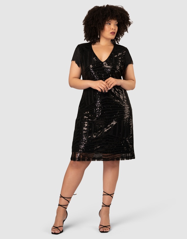 Pink Dusk by Curve Project - Over The Top Sequin Mini Dress