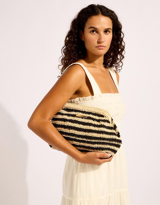 Seafolly - Raffia Stripe Pouch Bag