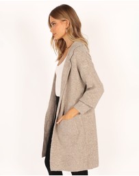 Petal & Pup - Skylar Open Front Coatigan - Taupe