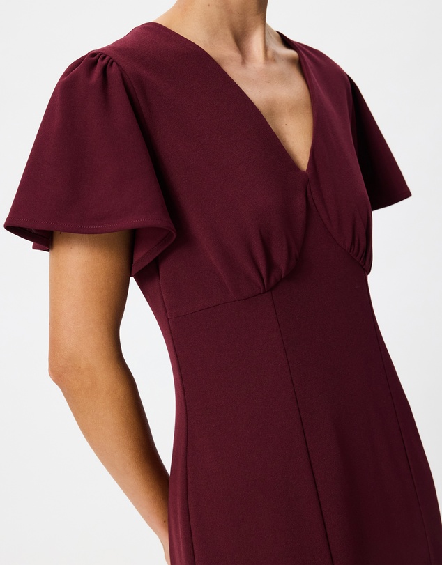 Tussah - Isabella Flutter Sleeve Crepe Midi Dress