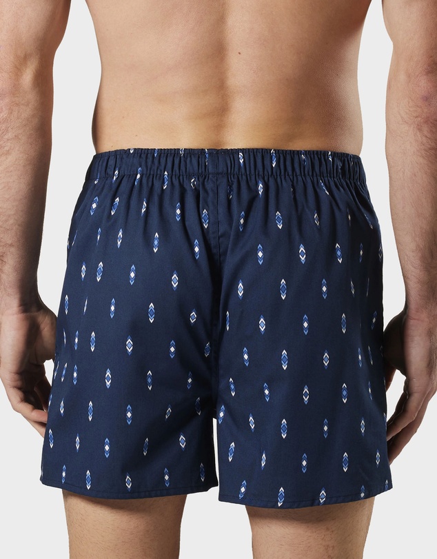 Mitch Dowd - Diamond Blue Cotton Boxer Shorts 3 Pack - Navy