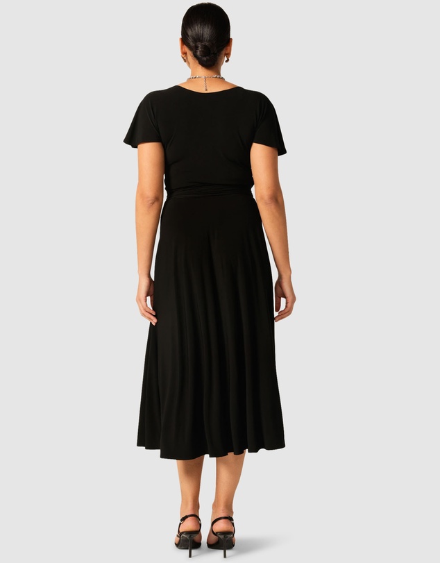 SACHA DRAKE - Flute Sleeve Reverse Wrap Dress