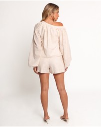 Petal & Pup - Tuliya High Waist Shorts - Tan Swirl