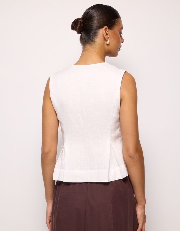 AERE - Linen Tie Front Top
