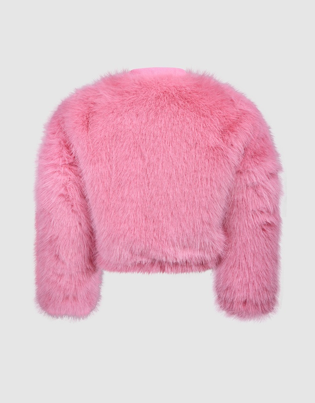 Rock Your Kid - Faux Fur Bomber Jacket In Dusty Pink