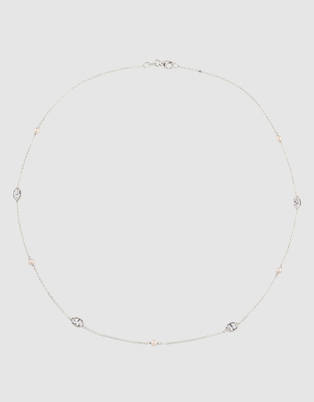 Elli Jewelry - Necklace Crystal Pearl 925 Sterling Silver Gold-Plated