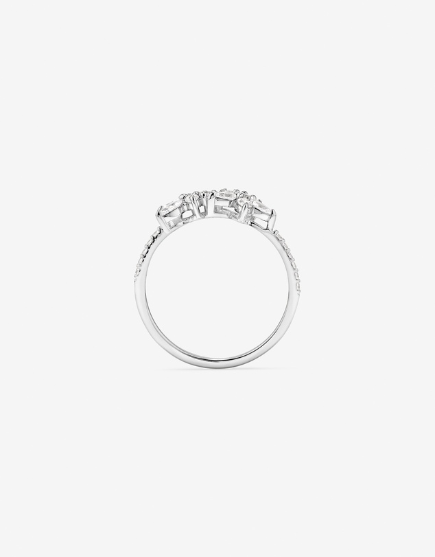 Michael Hill - Floral Pavé Ring with Cubic Zirconia in Sterling Silver