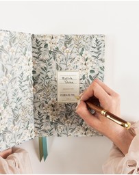 Bespoke Letterpress - Linen Bound Bullet Journal - Ivory Garden