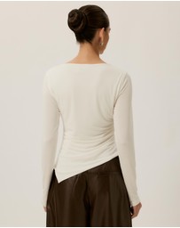 Tussah - Bonnie Asymmetric Ruched Long Sleeve Top