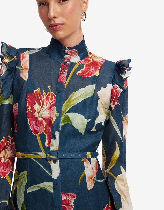 LEO LIN - Katrina Butterfly Sleeve Midi Dress