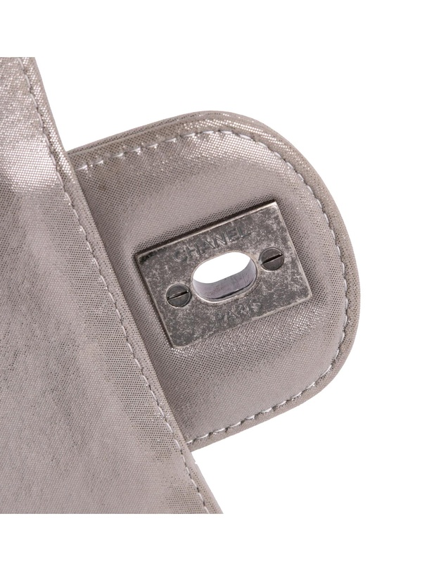 Pre-Loved by Azura Reborn - Pre-Loved Mini Square Classic Chevron Iridescent Calfskin Single Flap