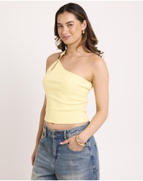 Subtitled - Kenzie One Shoulder Rib Tank