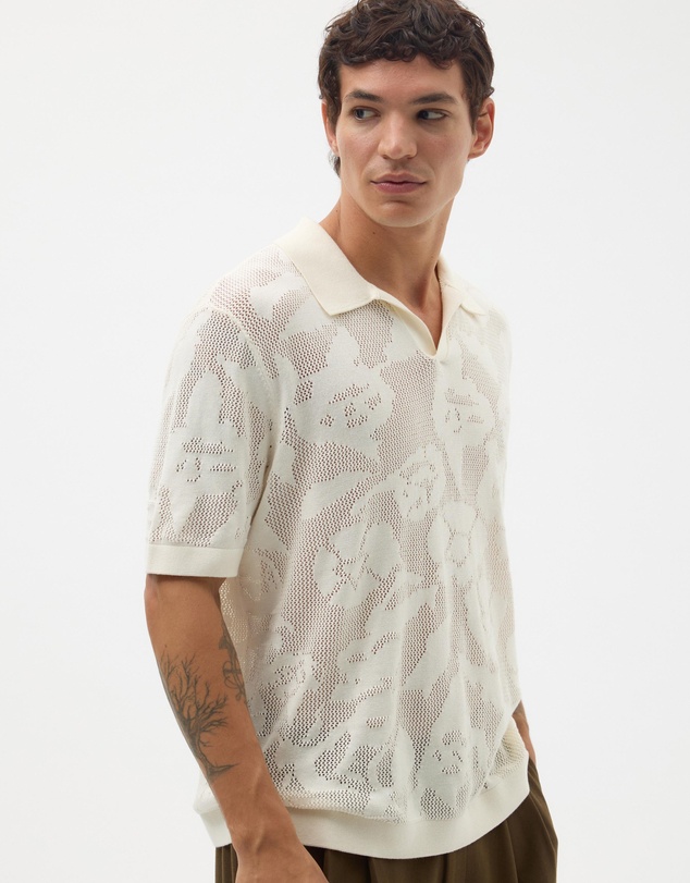 AERE - Floral Knit Polo