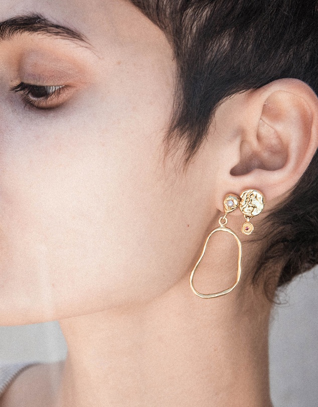 Haze & Glory - ICONIC EXCLUSIVE - Earrings Ruby Red Jamilla in 925 Sterling Silver Gold Plated