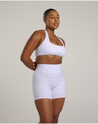 STAX. - Square Neck Halter Crop Airlyte - Grey Marle