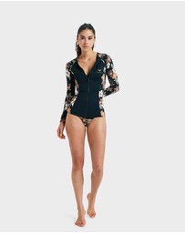 Roxy - Womens Full Zipped Mix Long Sleeve Rash Vest