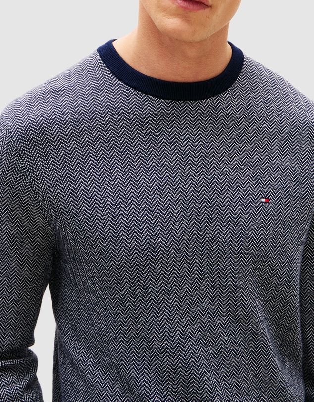 Tommy Hilfiger - Herringbone Knit Jumper With Cashmere