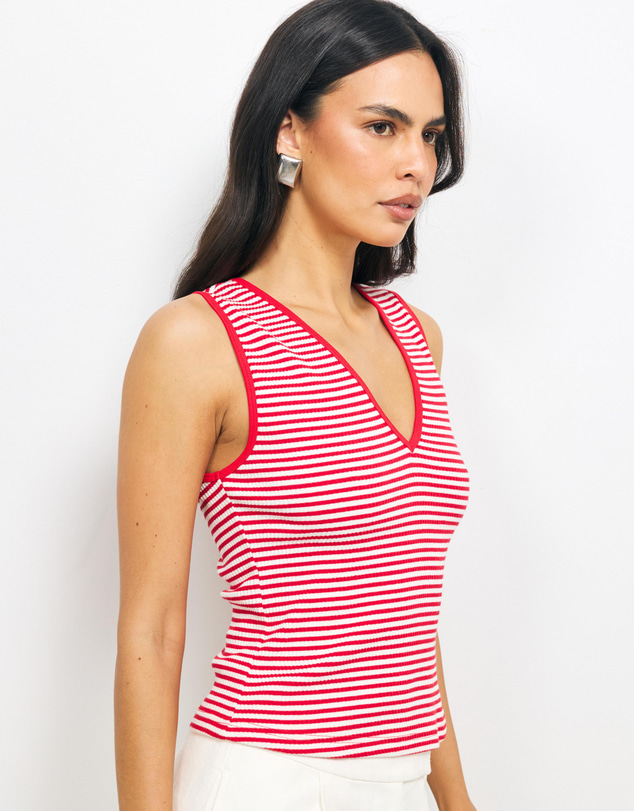 AERE - Stripe V-Neck Tank