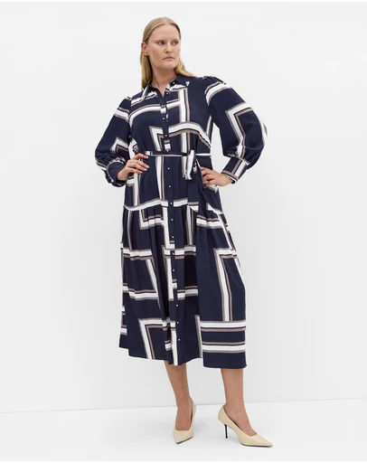 City Chic - Plus sizeKinsley Print Maxi Dress - navy
