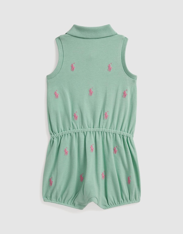 Polo Ralph Lauren - Polo Pony Cotton Mesh Bubble Shortall - Babies