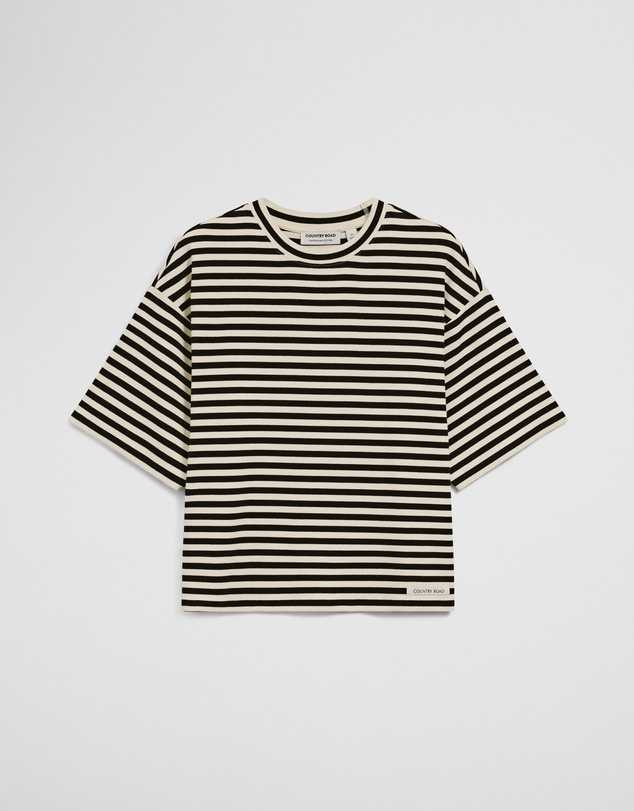 Country Road - Australian Cotton Blend Stripe Boxy T-shirt