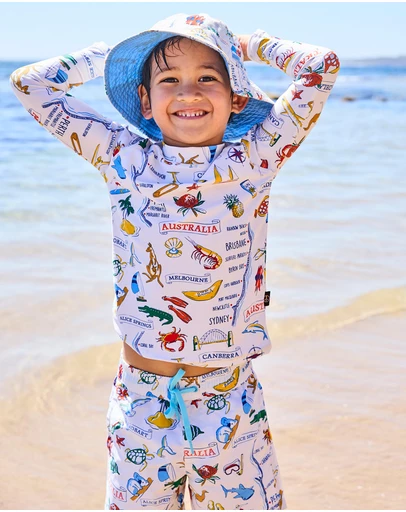 Kip&Co - Aussie Road Trip Yellow Beach Hat - Kids