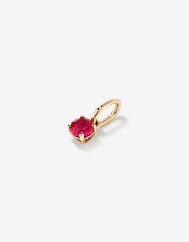Michael Hill - Created Round Red Ruby Birthstone Pendant in 10kt Yellow Gold