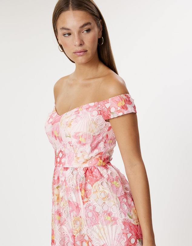 Romance by Honey and Beau - Eve Off Shoulder Midi Dress
