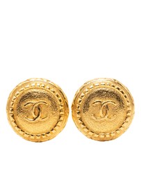 Pre-Loved by Azura Reborn - Pre-Loved Gold Plated CC Round Clip On Earrings