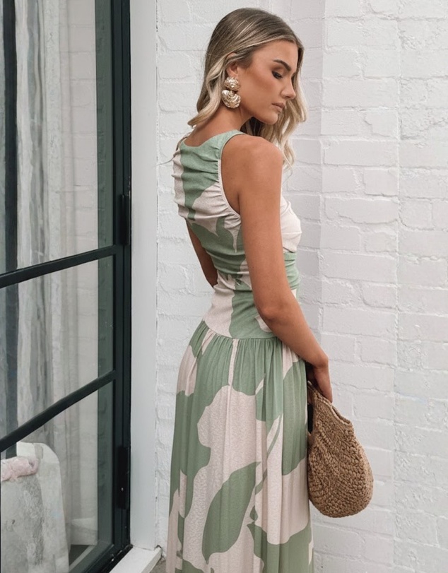 Esther & Co - Balayage Dress - Sage Floral