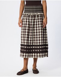 Damson Madder - Ava Ruffle Midi Skirt