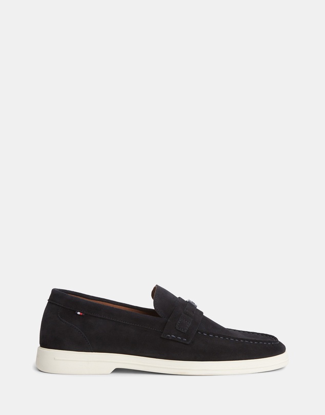 Tommy Hilfiger - Malko Light Suede Flag Hardware Loafers - Men's