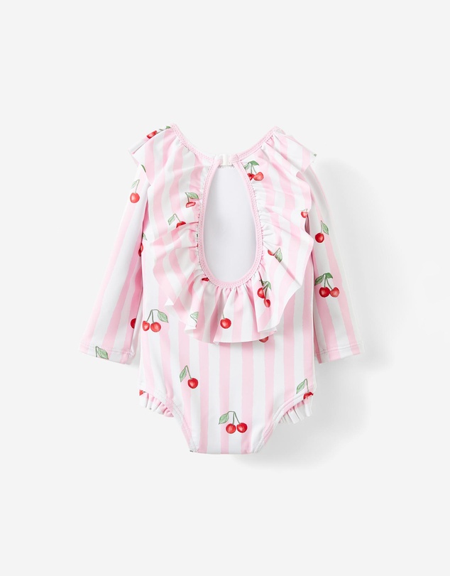 Cotton On Kids - Bonnie Long Sleeve Ruffle One Piece (Keyhole Back)