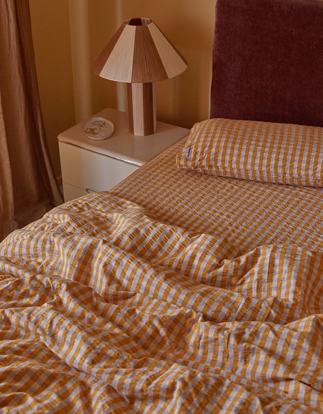 Mosey Me - Mango Seersucker Fitted Sheet