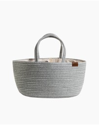Living Textiles - Cotton Rope Storage Caddy with Divider - Sage