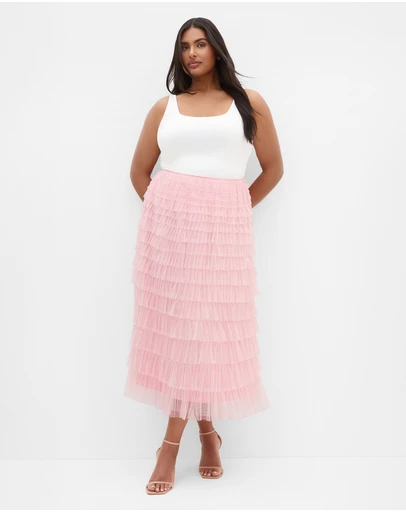 City Chic - Averi Tulle Midi Skirt