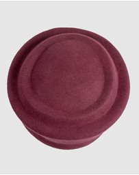 Max Alexander - Felt Wine Pillbox Hat