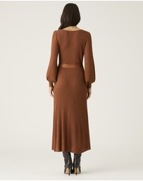 MOS The Label - Scarlet Knit Pattern Midi Dress 