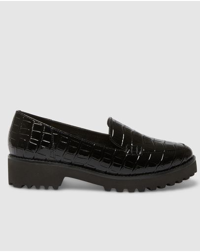 BLACK PATENT CROC
