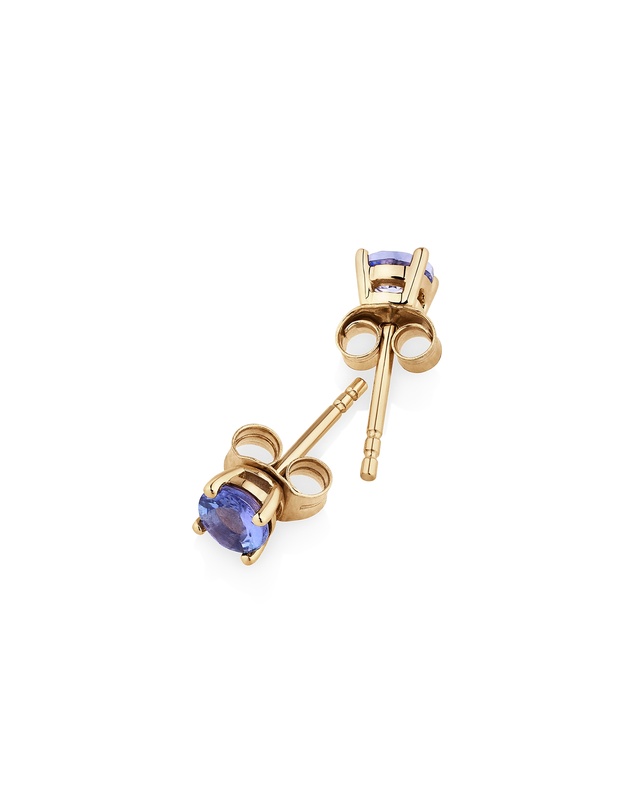 Michael Hill - Birthstone Stud Earrings with Tanzanite in 10kt Yellow Gold
