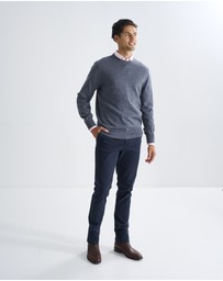 3 Wise Men - 3 Wise Men Driver Crew Neck Merino Knit - Charcoal