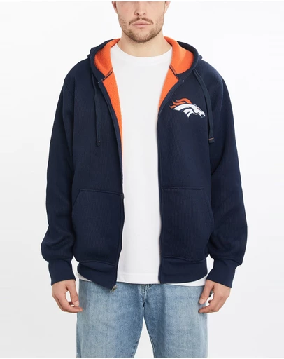 Vintage by The Real Deal - Pre Loved - Vintage NFL Denver Broncos Fleece Lined Hooded Sweatshirt