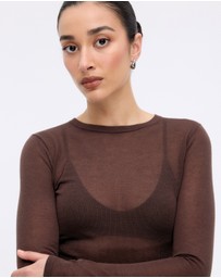 Minima Esenciales - Haze Semi Sheer Knit Top