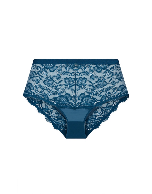 City Chic - Plus size Lara Hi Brief - poseidon