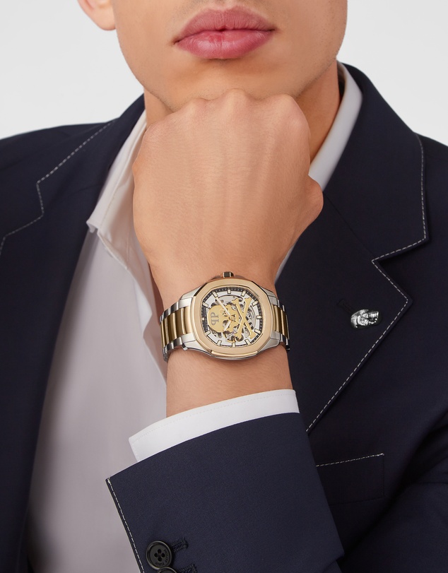 Philipp Plein - Skeleton Spectre 42mm Gold Case Silver Bracelet