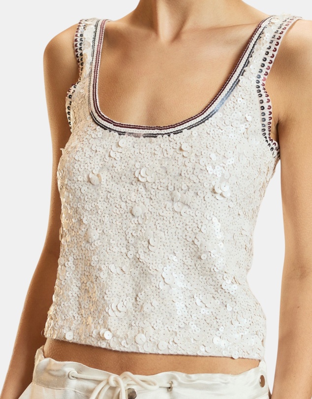 Cynthia Rowley - Sequin Scoop Neck Tank